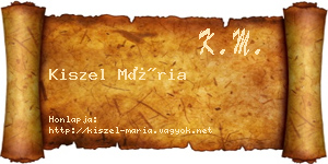 Kiszel Mária névjegykártya